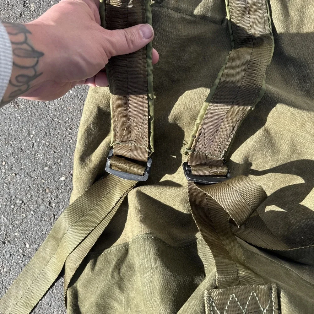 Military Duffle Bag Rucksack OD Type 2 W/straps Canvas TOP LOAD Army Brown